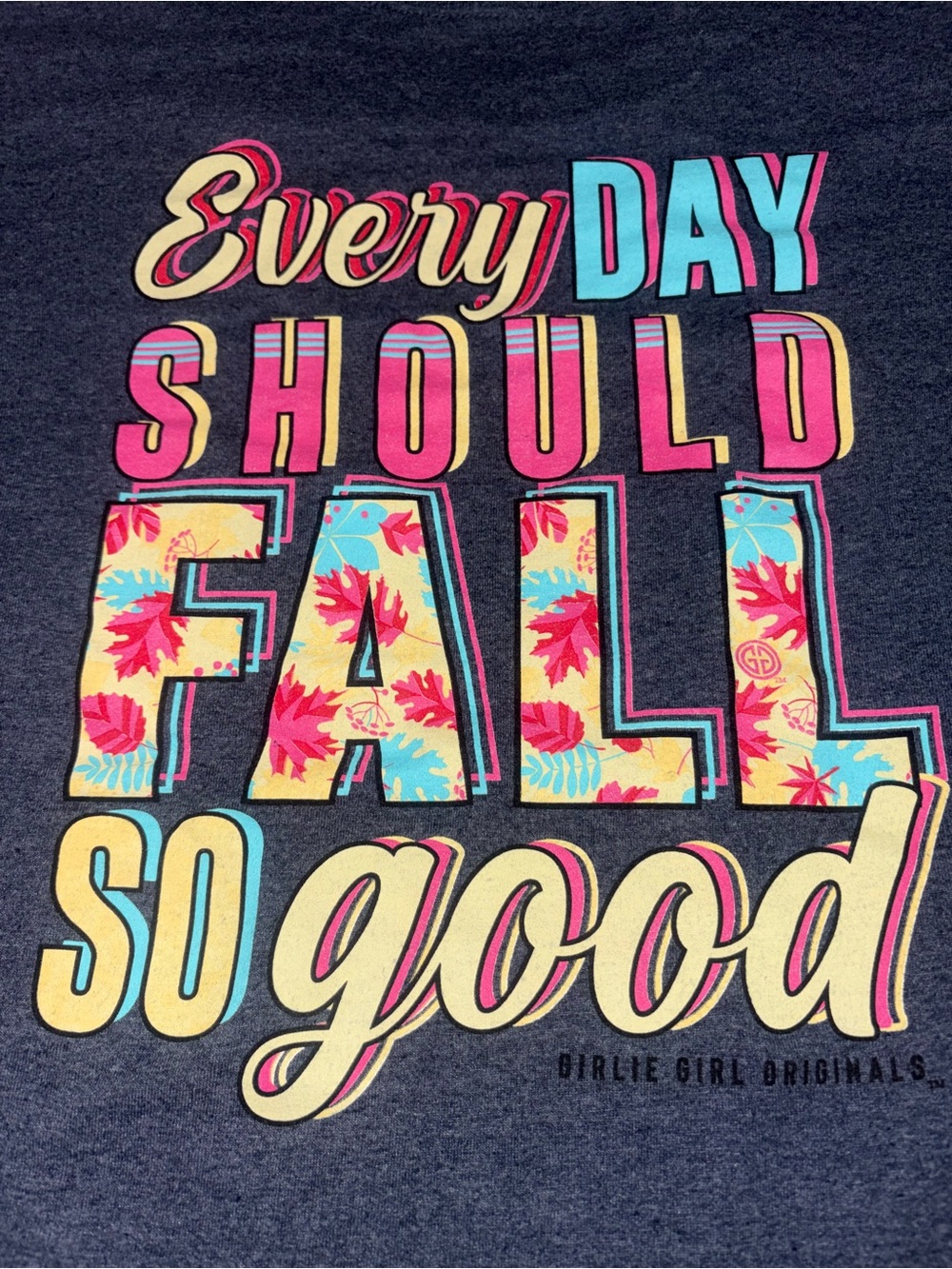 Girlie Girls Fall Graphic Short Sleeve T-Shirt Heather Charcoal Gray 2X